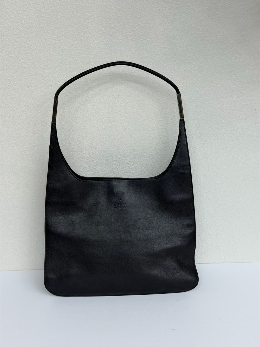 Vintage Gucci Black Calfskin Leather Hobo Shoulder Bag Designed by Tom Ford Rare
